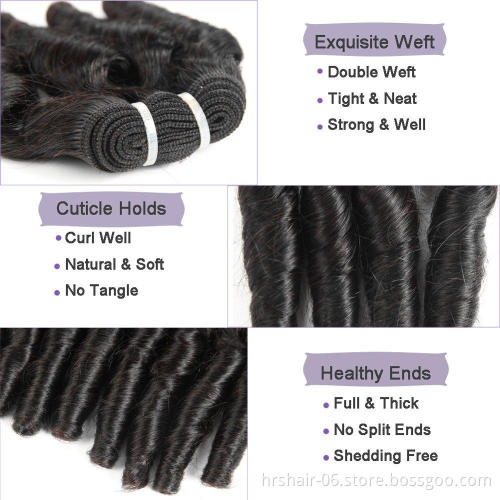 Bouncy Curl Weave Funmi Hair Bundles With Closure Spiral Curly Weave Bundles With Lace Closure 4x4 Unprocessed natural hair